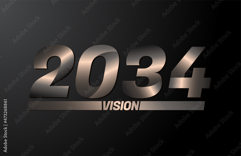 2034 with vision text, vision 2034 new year vector isolated on black background 2034 with vision text, vision 2034 new year vector isolated on black background