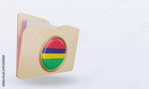 Free Download 3d folder Mauritius flag rendering left view - GFXLoad