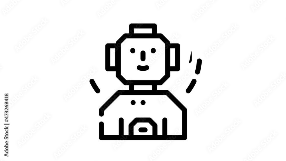 robot fantasy character animated line icon robot fantasy character sign. isolated on white background robot fantasy character animated line icon robot fantasy character sign. isolated on white background