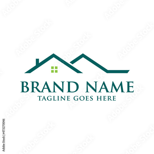 unique home estate log icon vector template.