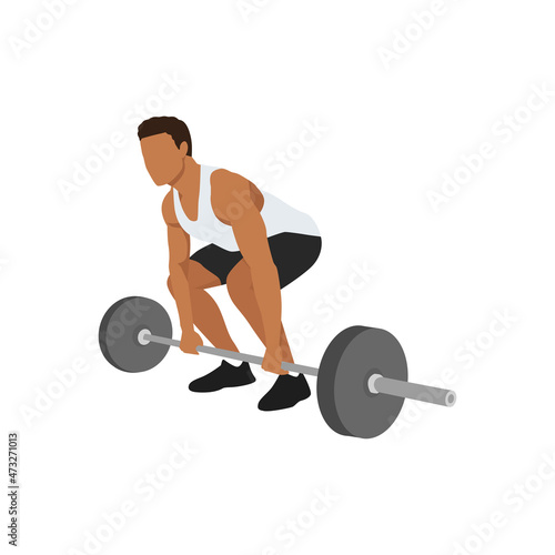 CrossFit workout training. Sport man training heavy barbell deadlift exercise in the gym for healthy beautiful body shape motivation.