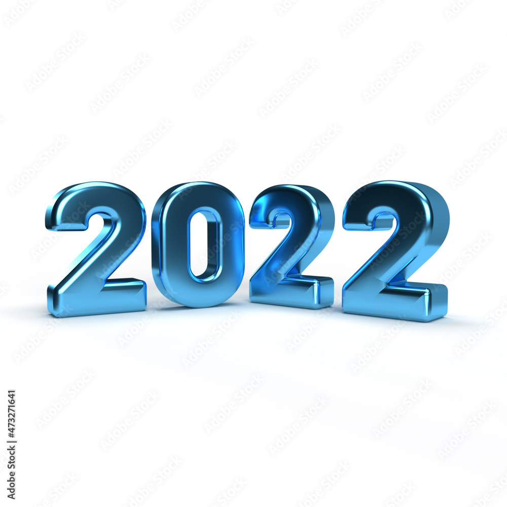 Golden 2022 on white background - 3D rendering Golden 2022 on white background - 3D rendering