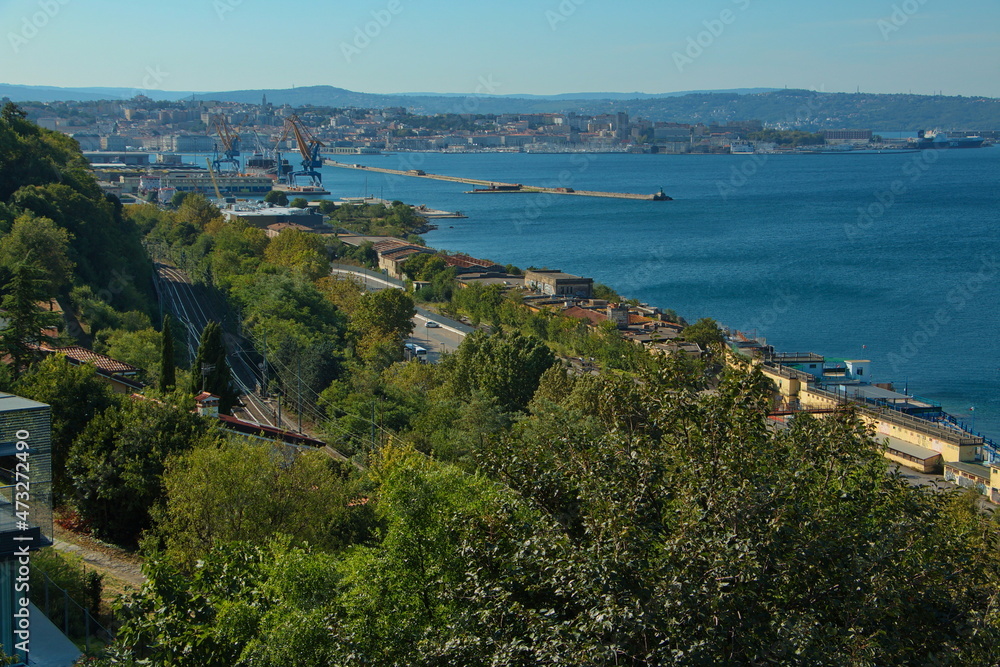 View of Trieste from Faro della Vitto, Italy, Europe
