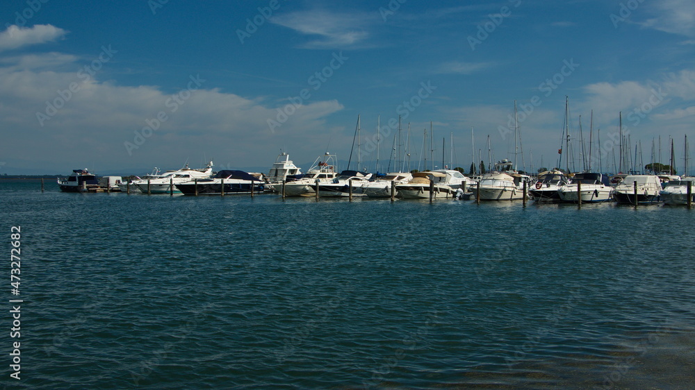 Boats in the port of Grado, Italy, Europe
