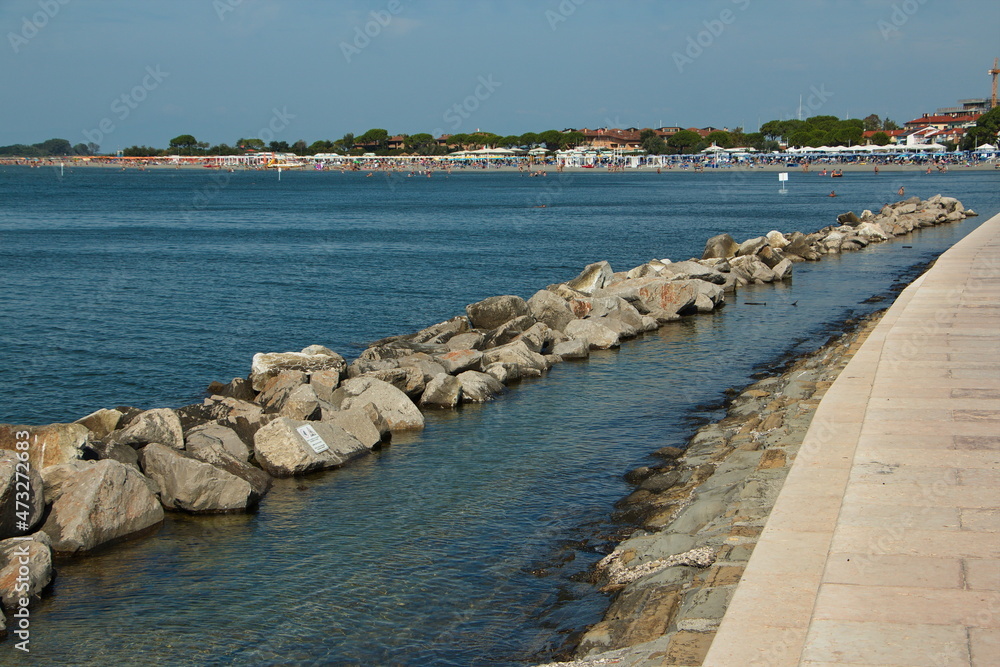 View of the beach in Grado, Italy, Europe
