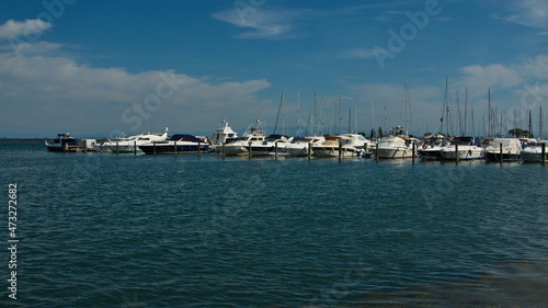 Boats in the port of Grado, Italy, Europe 