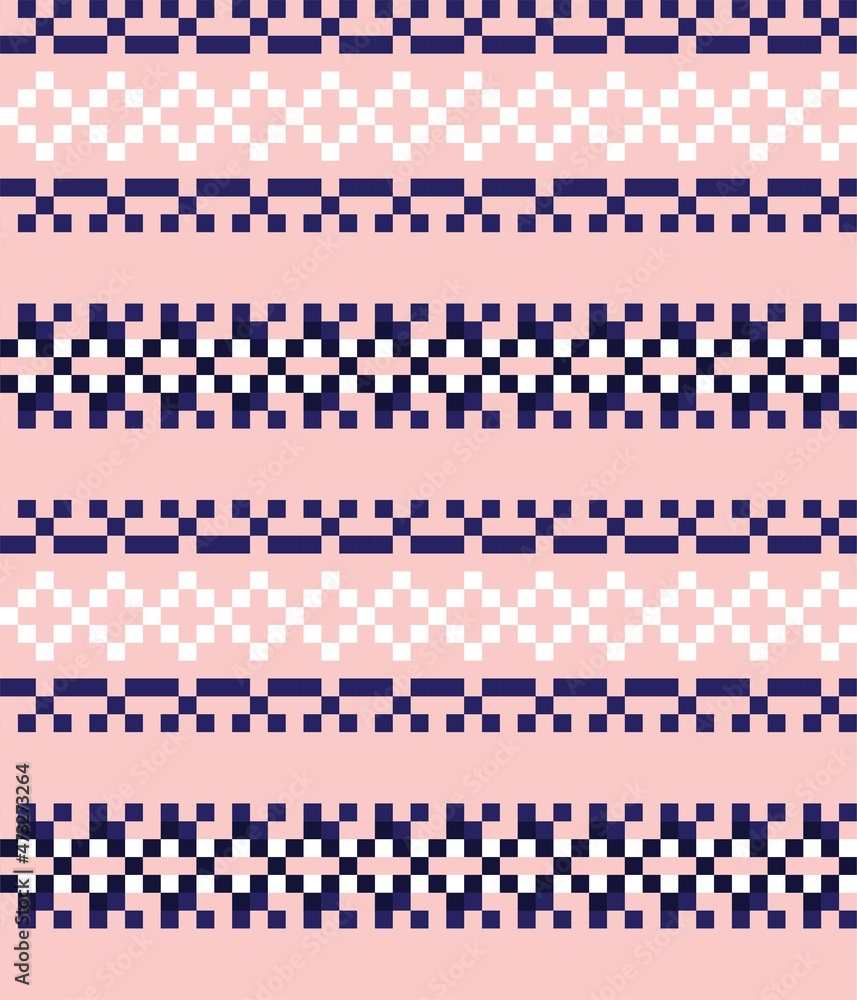 Fototapeta premium Christmas Fair Isle Seamless Pattern Background