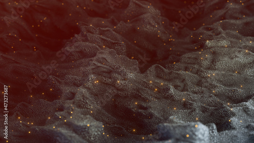 Alien terrain with glowing ...