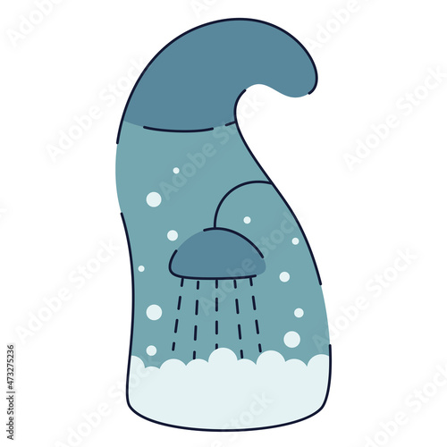 shower gel bottle, liquid soap flat vector