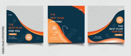 Business conference meeting social media post banner design template