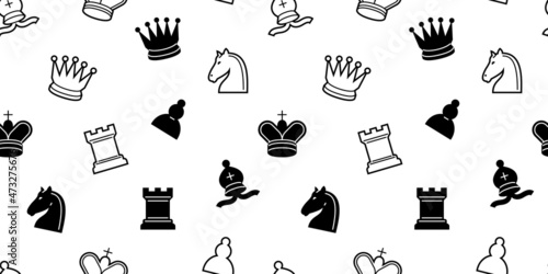 Chess classical seamless pattern