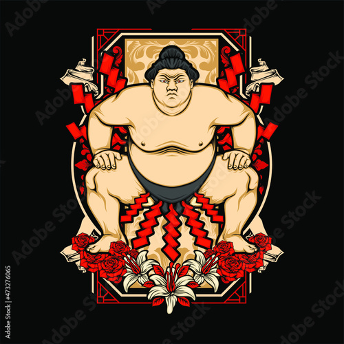 japanese sumo illustration