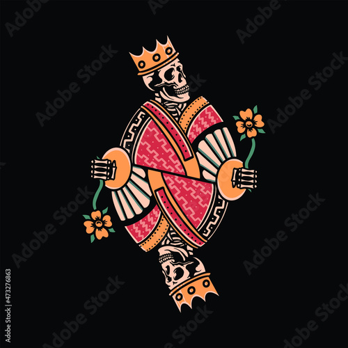 skull king tattoo vector design