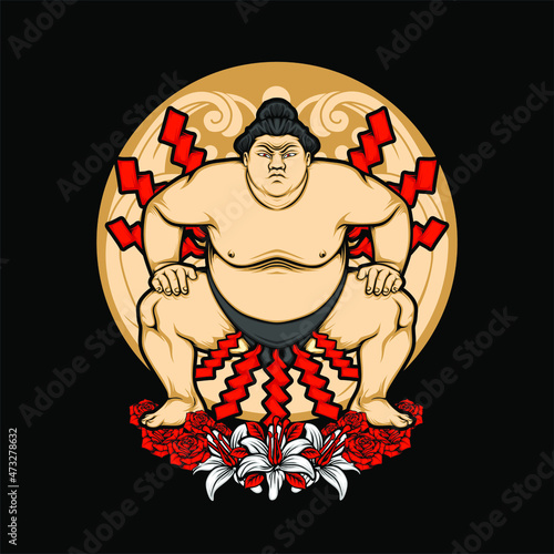 japanese sumo illustration