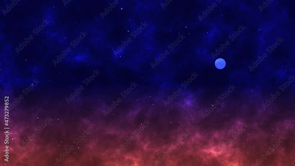 Abstract digital particle on abstract blue and red sky background Abstract digital particle on abstract blue and red sky background