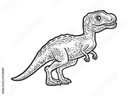 baby tyrannosaurus sketch raster illustration