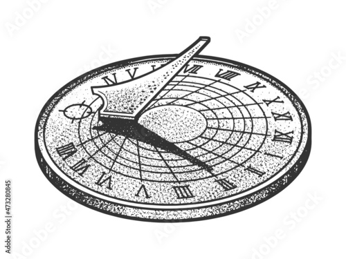 Sundial sketch raster illustration photo