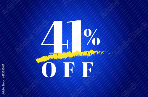 41% off tag forty one percent discount black friday sale white letter blue gradient  background