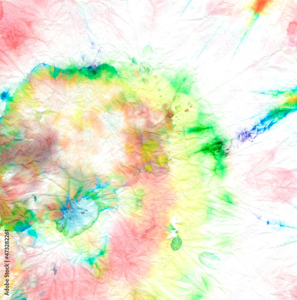 Pastel Psychedelic Kaleidoscope. Dyed Swirl