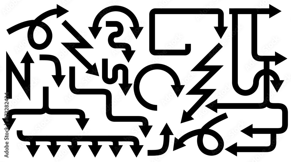 Obraz premium 分岐する矢印素材