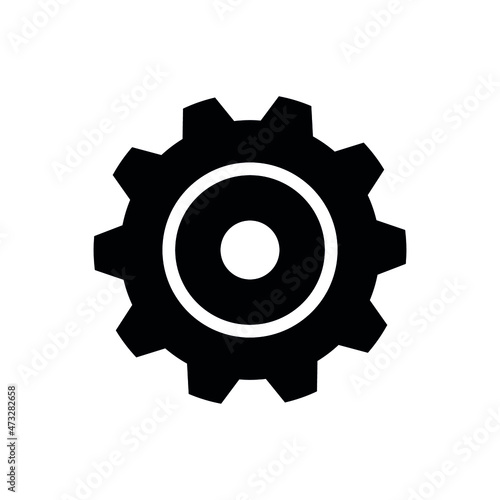 Gear icon. Parameter or setting symbol. Isolated vector illustration on white background.