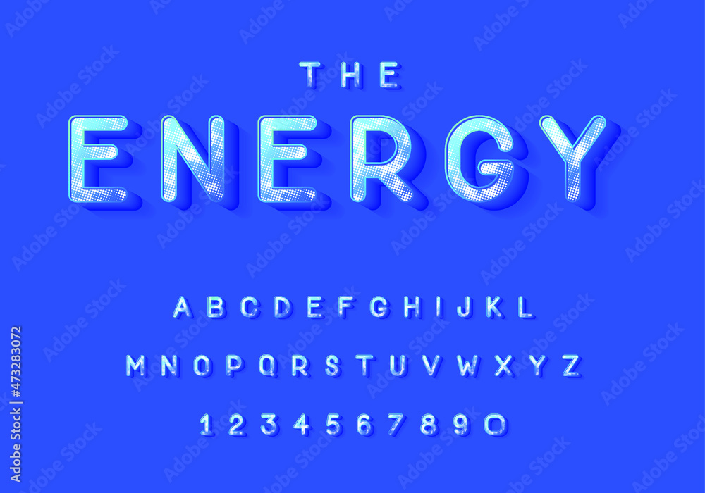 3D energetic alphabet and number font set 3D energetic alphabet and number font set