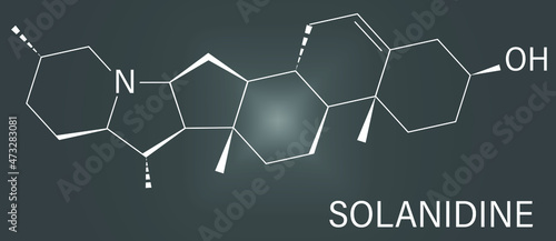 Solanidine potato toxin molecule. Skeletal formula.