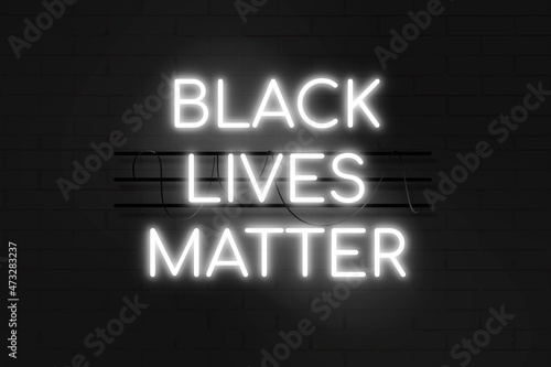 Neon black lives matter sign vector