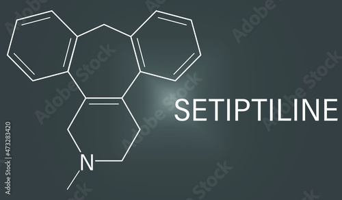 Setiptiline, also known as teciptiline antidepressant drug molecule. Skeletal formula. photo