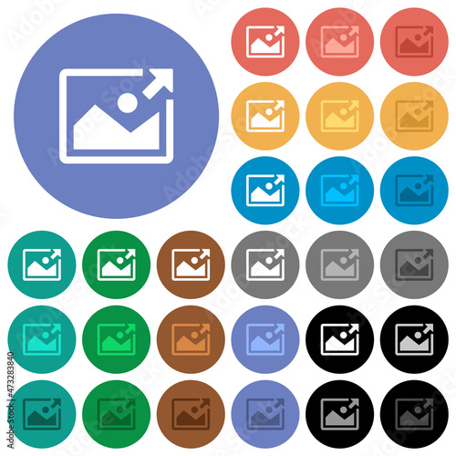 Export image round flat multi colored icons