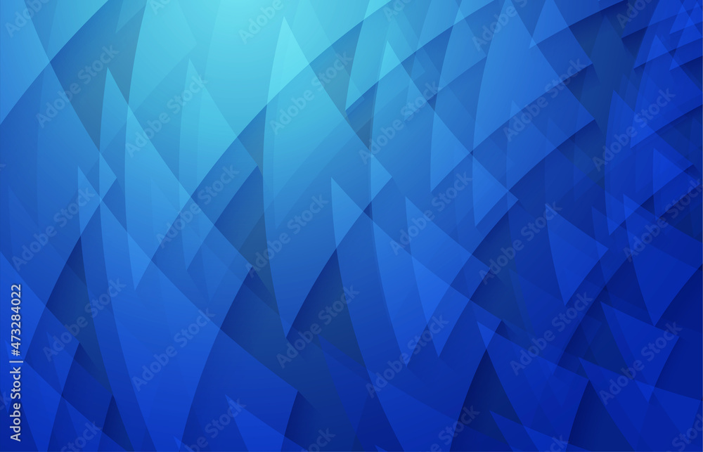 Obraz premium Abstract triangles swirl geometric template design of gradient blue color. Overlapping for futuristic template background. Illustration vector