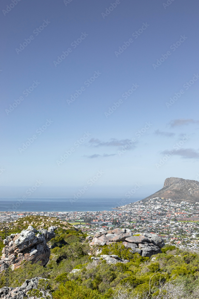 Fish Hoek residential neighborhood viewed from the top of Peer’s Cave Fish Hoek residential neighborhood viewed from the top of Peer’s Cave