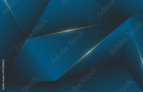 Abstract gradient blue triangles template of vip premium template. Overlapping for geometric style background. Illustration vector