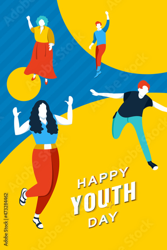 Happy International Youth Day background vector