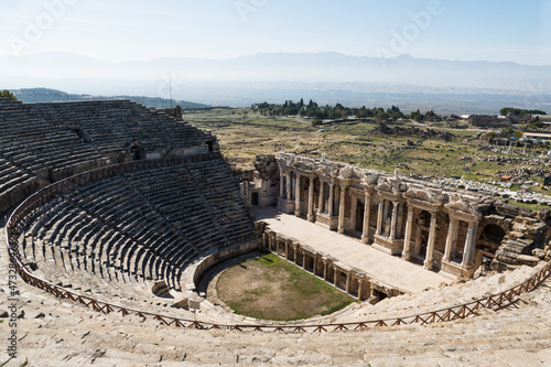 Hierapolis theatre. Ancient greek city, Pamukkale, Turkey