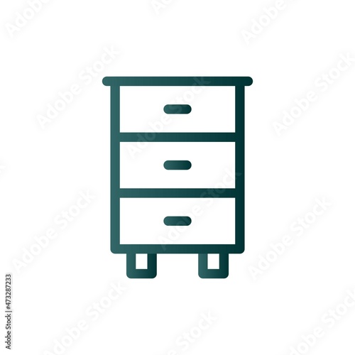 Chest Of Drawers Line Gradient Vector Icon Design