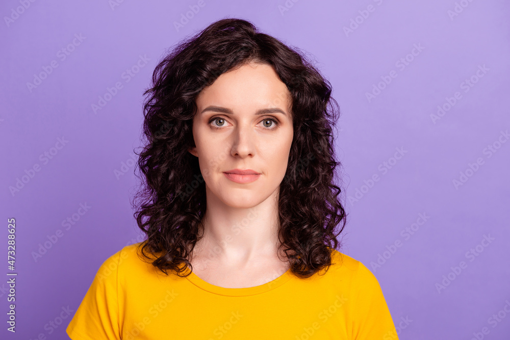 Photo of young attractive business woman smart agent manager ceo chief career isolated violet color background Photo of young attractive business woman smart agent manager ceo chief career isolated violet color background
