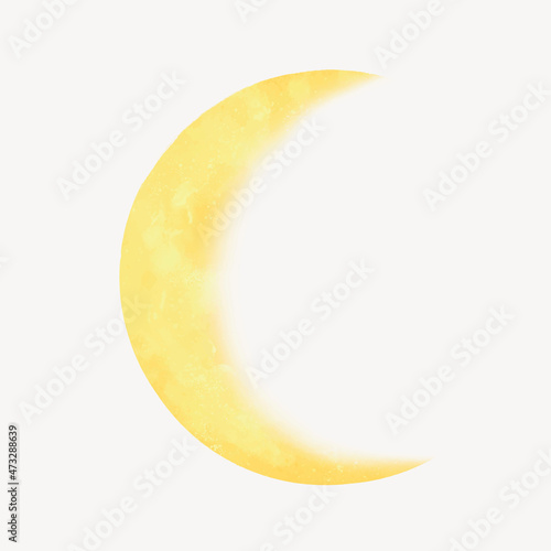 Yellow half moon illustration vector