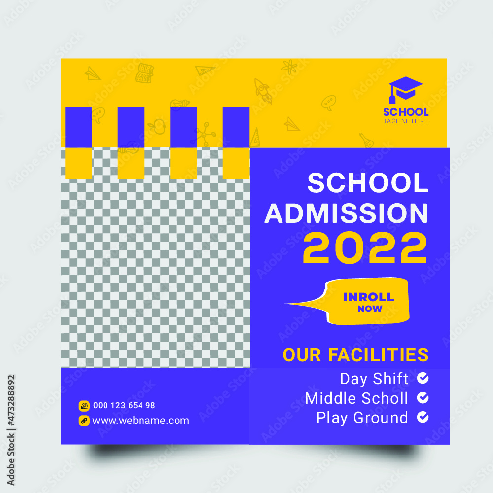school-university education social media post and web banner template, trendy back to school and online class promotion template vector school-university education social media post and web banner template, trendy back to school and online class promotion template vector