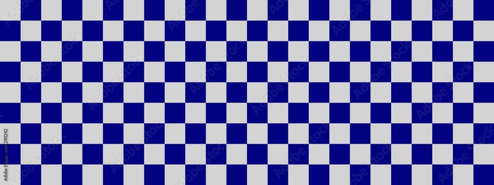 Checkerboard banner. Navy and Light grey colors of checkerboard. Small squares, small cells. Chessboard, checkerboard texture. Squares pattern. Background. Checkerboard banner. Navy and Light grey colors of checkerboard. Small squares, small cells. Chessboard, checkerboard texture. Squares pattern. Background.