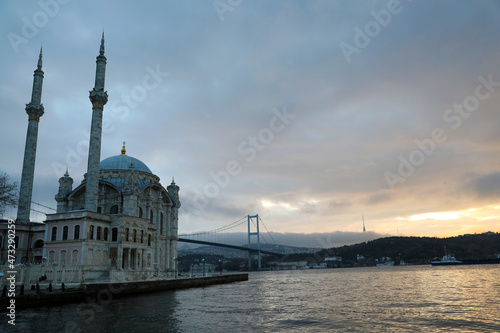 Ortakoy Mosque, Istanbul, Turkey, December 2021.