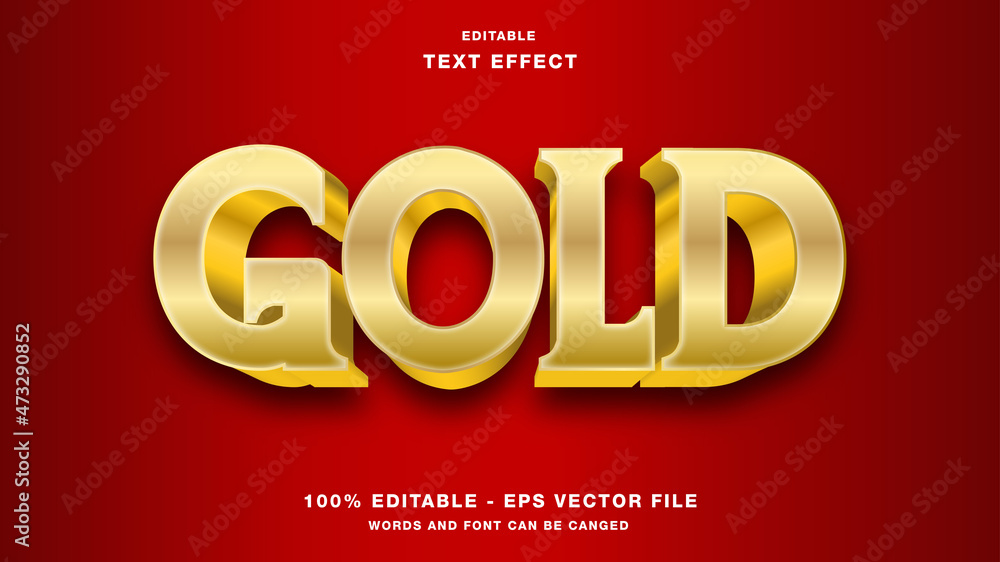 Gold 3D Editable Text Effect Gold 3D Editable Text Effect