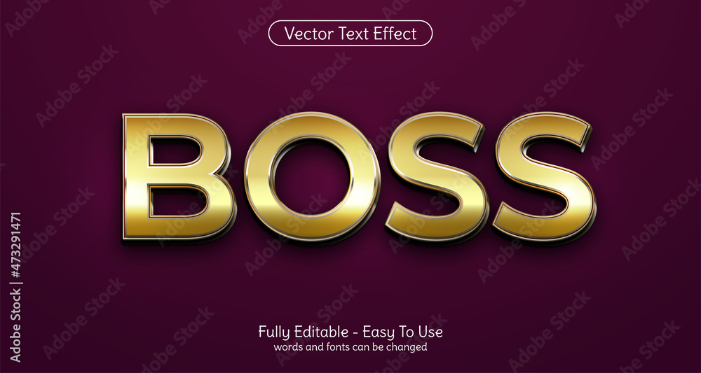 Boss 3d text editable style effect template