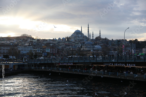 Boat trip along the Golden Horn, Istanbul, Turkey, December 2021.