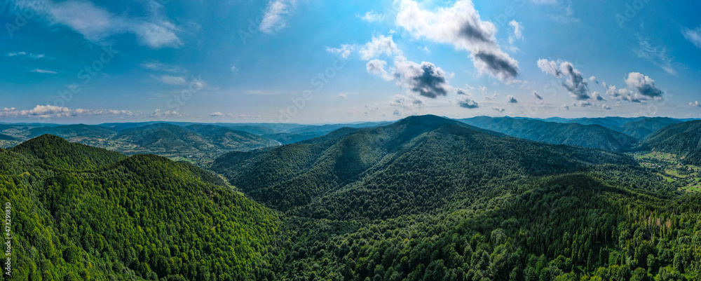 Mountains forest from a height landscape