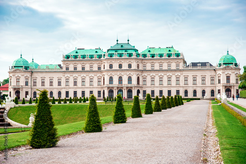 Spectacular amazing view of the Belvedere Palace in Vienna, Austria.