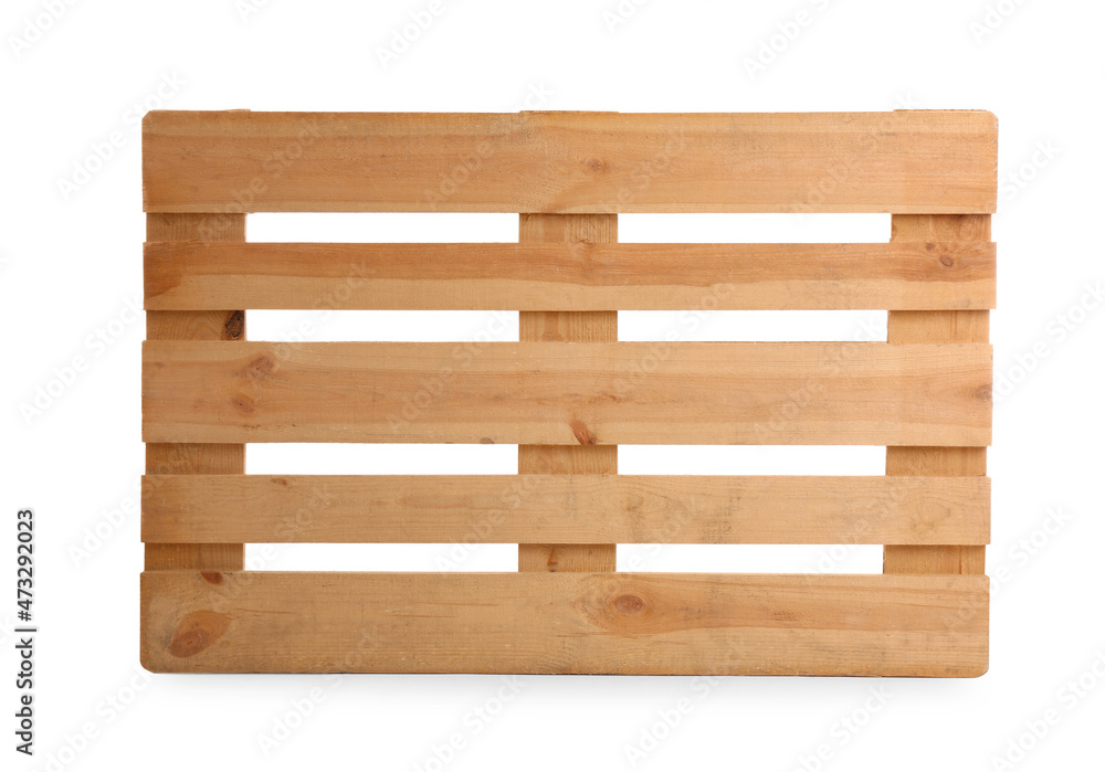 Wooden pallet isolated on white. Transportation and storage Wooden pallet isolated on white. Transportation and storage