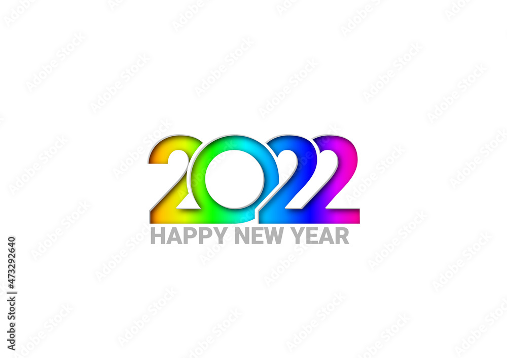 Business Happy New Year 2022 greeting card. 2022 year of the tiger. Vector illustration for greeting card, banner for website, social media banner, marketing material.