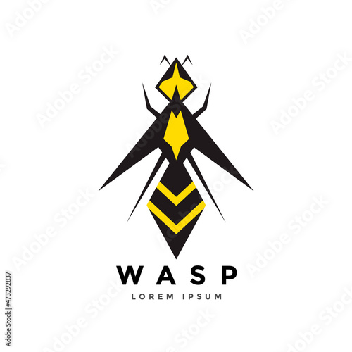 Wasp Insect logo or icon design. Geometric stylized illustration