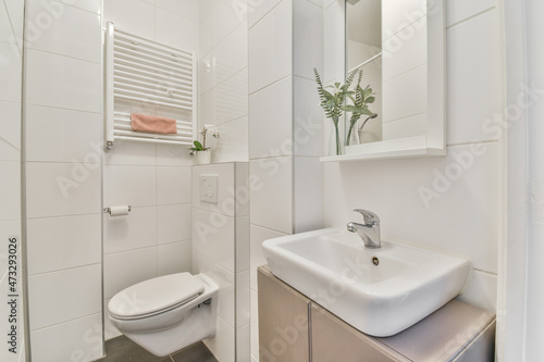 Wallpaper Mural Interior of light bathroom with toilet and sink Torontodigital.ca